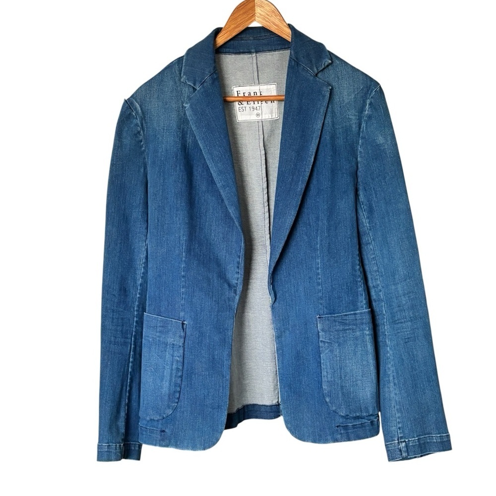 Frank & Eileen Dublin Tailored Blazer | Italian Performance Denim Flax Blue XS